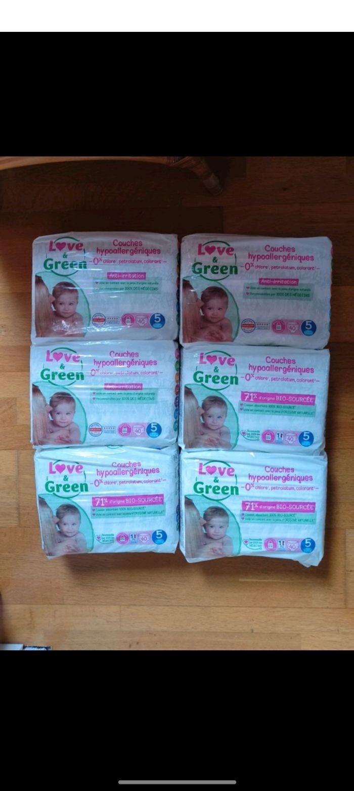 6 paquets de couches Love and green taille 5