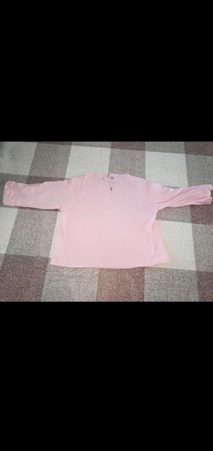 Tee shirt manches longues rose Disney Minnie 6 mois - photo numéro 3