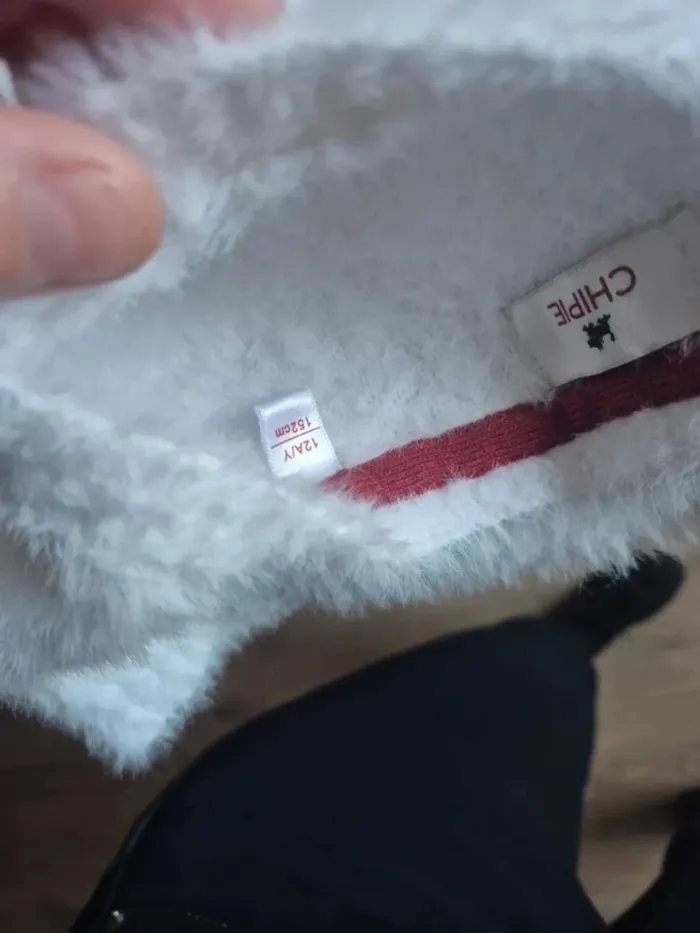 Pull à poils tout doux "chipie" blanc 12 ans - photo numéro 4