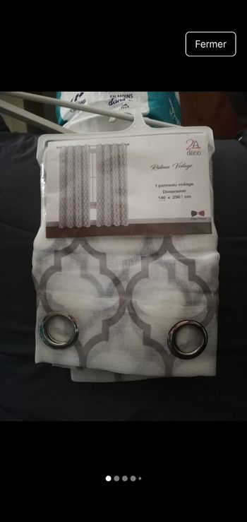 Panneau voilage 140x250 cm gris blanc neuf