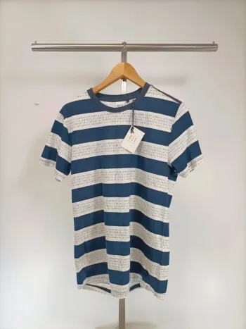 Tshirt à rayures bleues et blanc cassé marinière - Taille M - Revelation A372