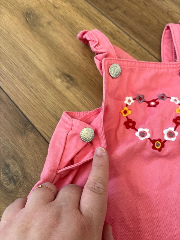 Ensemble salopette robe tshirt manches courtes et culotte 12 mois - photo numéro 3