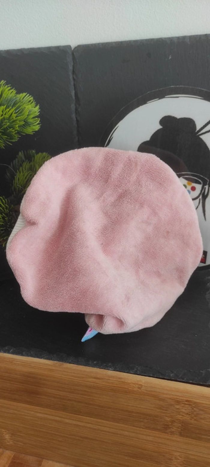 doudou rond fille sucre d'orge rose coeur rayé rayure noeud blanc doré Oreilles - photo numéro 2