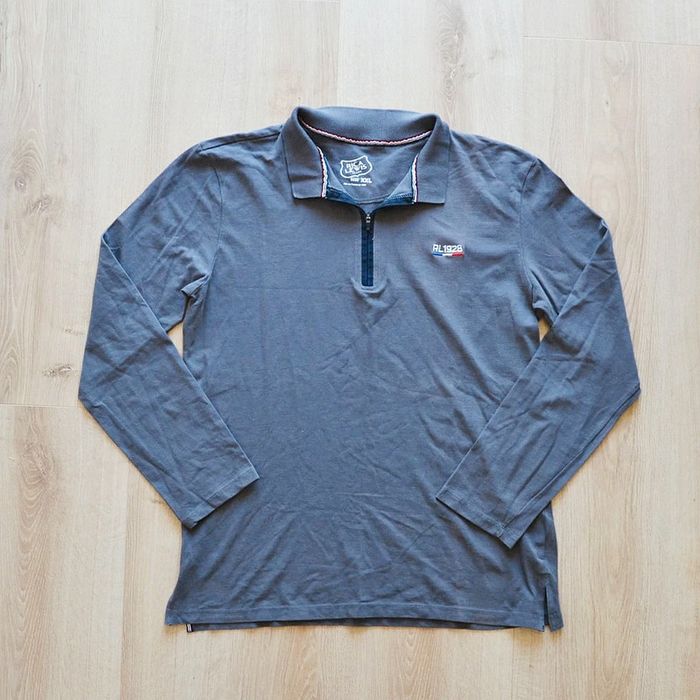 Rica Lewis RL1928 Polo Vintage Col Zip V Gris Homme Exclusive Collection Y2K (Taille XXL) - photo numéro 2