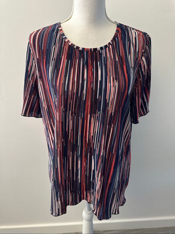 Blouse bariolée bleue blanche et rouge Damart T40 L