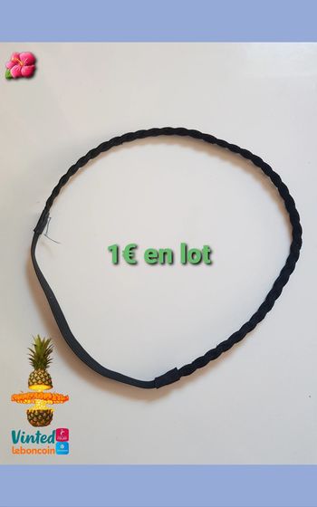 bandeau cheveux fin tressé noir