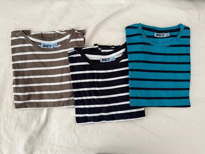 Lot 3 tee shirt rayés manches longues 10 ans