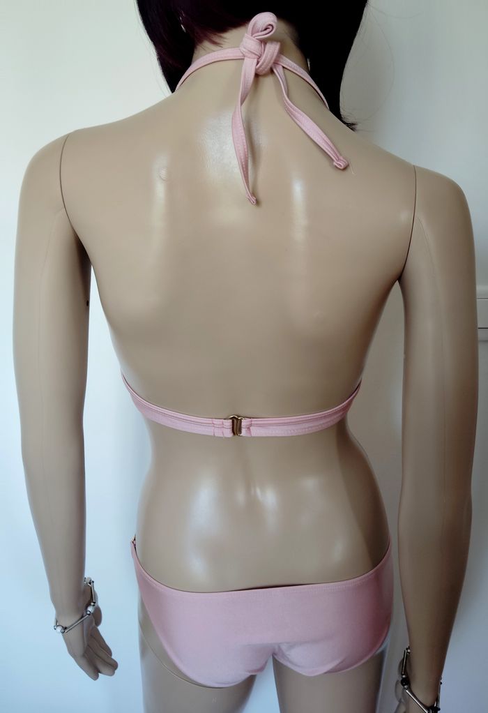 Maillot de bain Bikini deux pièces satiné rose poudré Taille M 38 - Neuf - photo numéro 9
