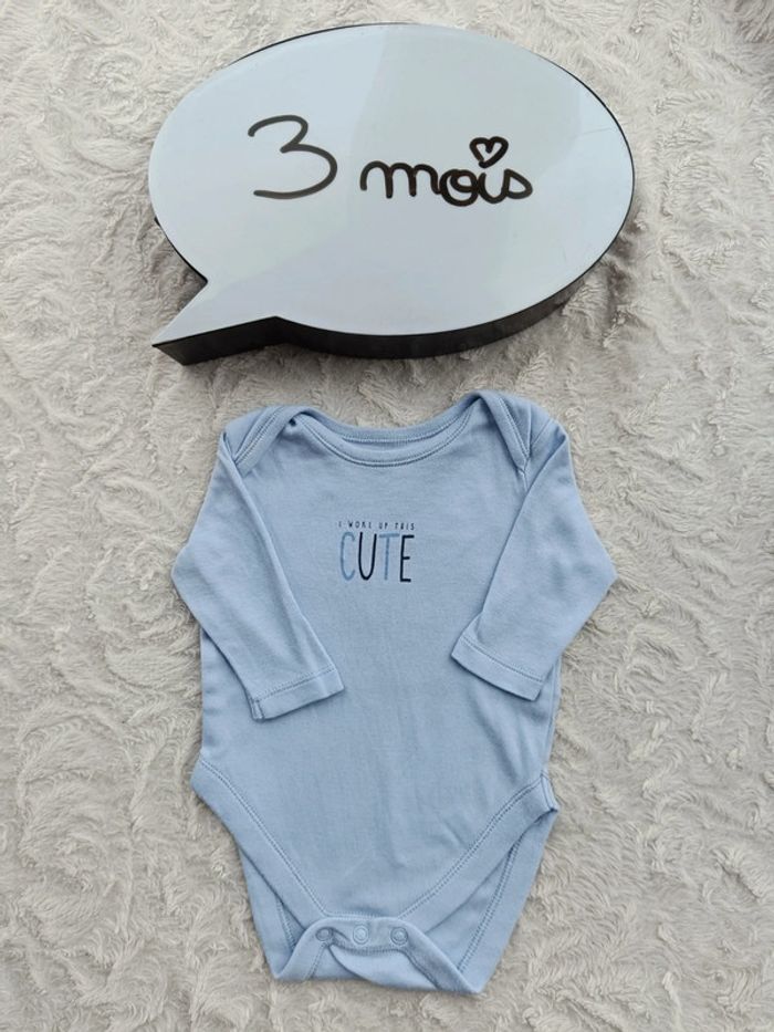 Body manches longues Garçon 3 mois cute Primark 100% coton