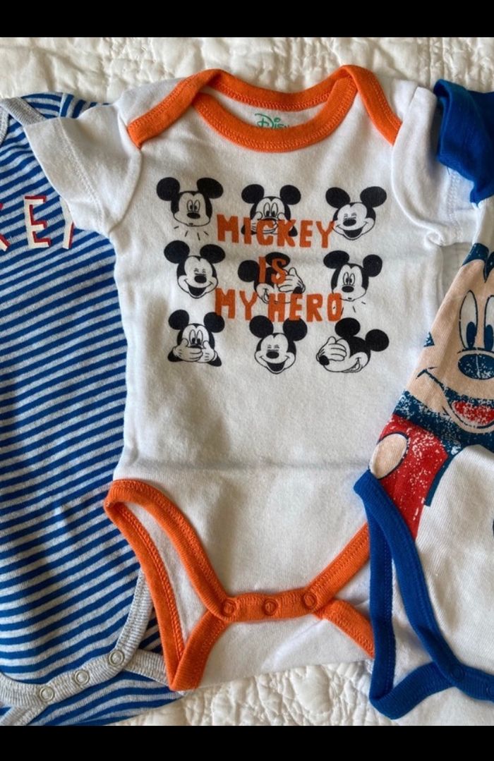 Lot 3 bodys bodies 3 mois Disney Mickey Neuf - photo numéro 3