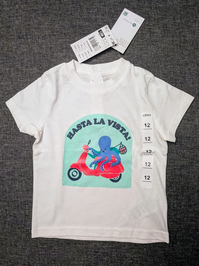 Lot de 2 t-shirts - 12 mois - Gémo - Neuf avec étiquette - photo numéro 3