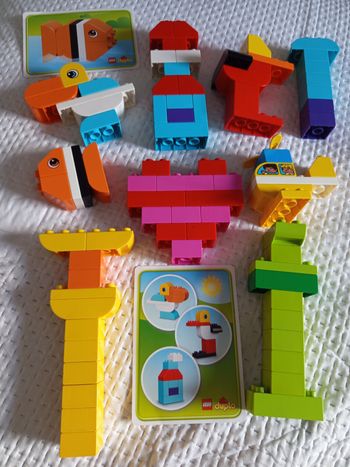 Lot lego duplo, hélicoptère, coeur etc.