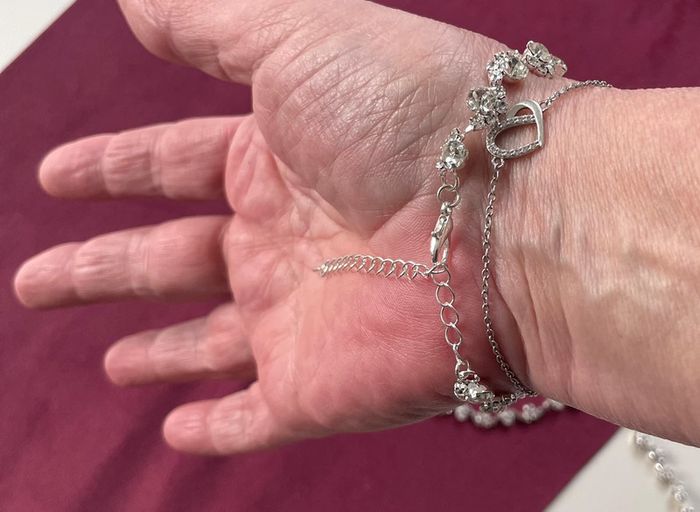 Ensemble trois pièces bijoux plaque argent strass collier bracelet bo neuf - photo numéro 4