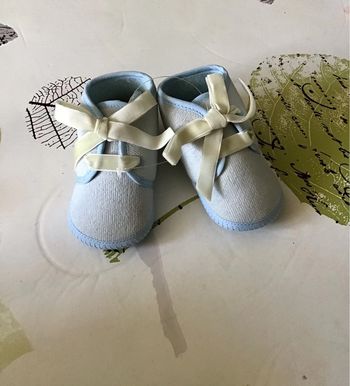 Petites chaussures chaussons taille 16/17 bleu ciel