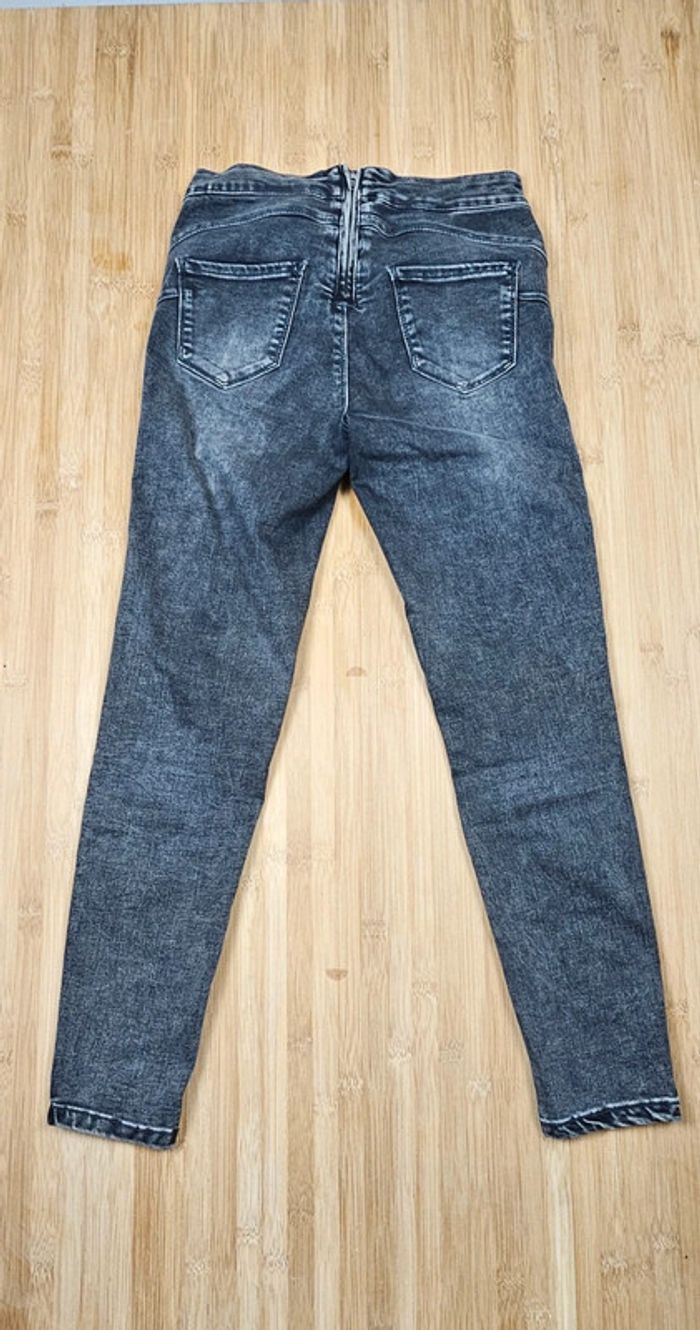 Jeans noir stretch Toxik 3 effet décoloré T:38 - photo numéro 4