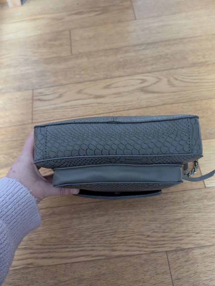 Sac à main miss captain kaki gris croco - photo numéro 5