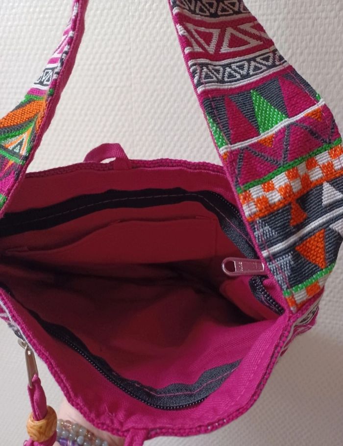 Sac bandoulière coton motif tibétain - photo numéro 3