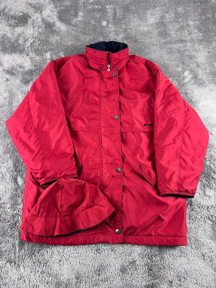 K-Way Rouge Taille M – Manteau Imperméable + Bob Réversible Offert