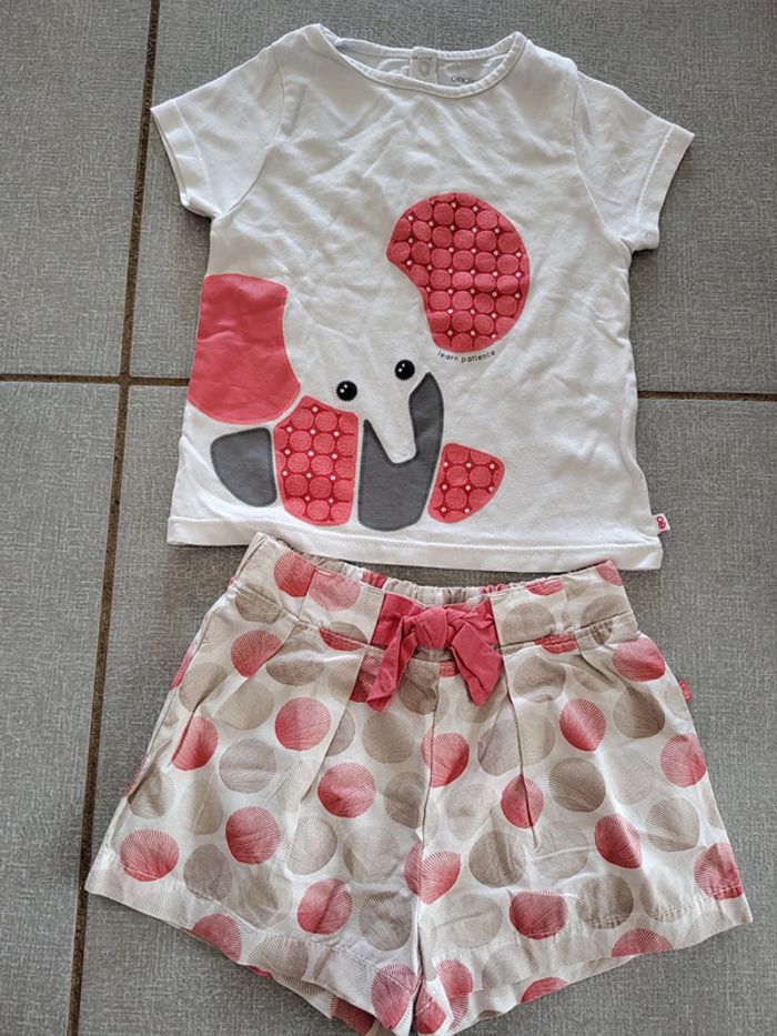 Ensemble t-shirt éléphant short Obaibi T.18 M