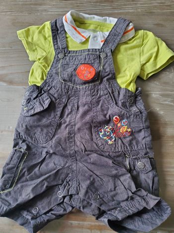 Ensemble salopette courte et t-shirt 3 mois Orchestra