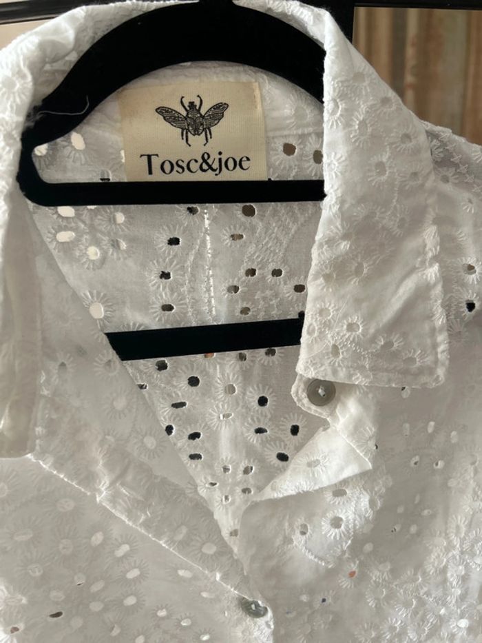 Chemise blanche broderie anglaise Toscandjoe - photo numéro 3