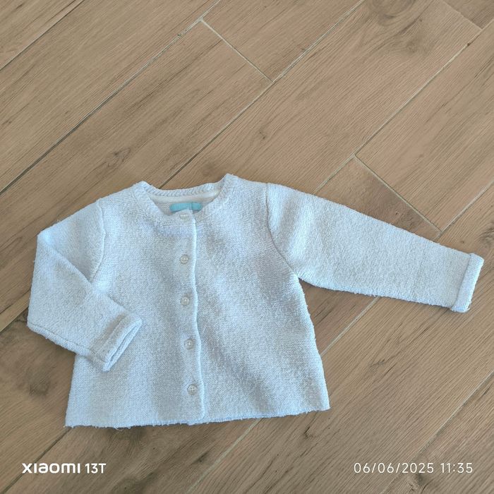 Gilet blanc fil argenté obaibi