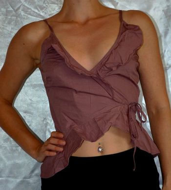 débardeur cache coeur couleur prune taille S en coton