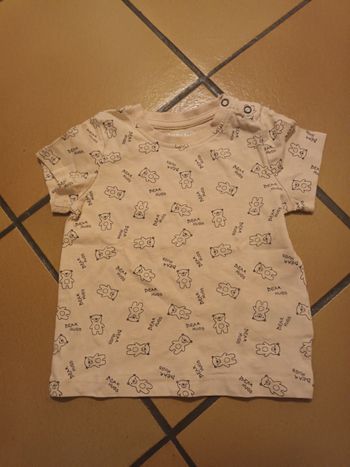 Tee-shirt 6 12 mois ours  beige