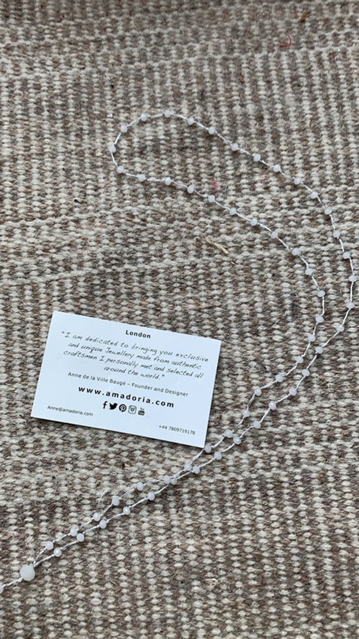 Collier sautoir perle argenté neuf - photo numéro 4