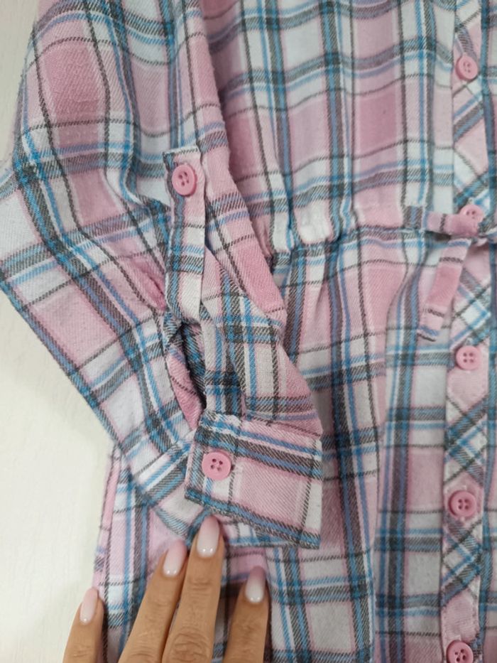 Robe chemise carreaux rose 8 ans - photo numéro 2