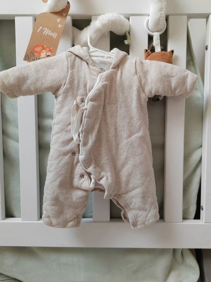 Combinaison petit bateau beige 1 mois