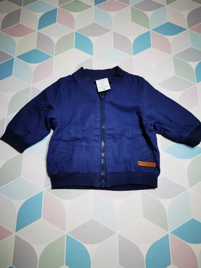 D4584 - veste zippée garçon 3 mois - photo numéro 2