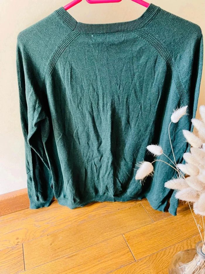 Sublime pull vert mango encolure ronde manche longue taille L - photo numéro 5