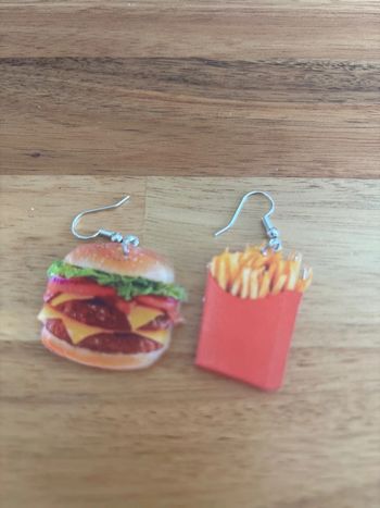 Boucles d’oreilles hamburger frites 🍔🍟