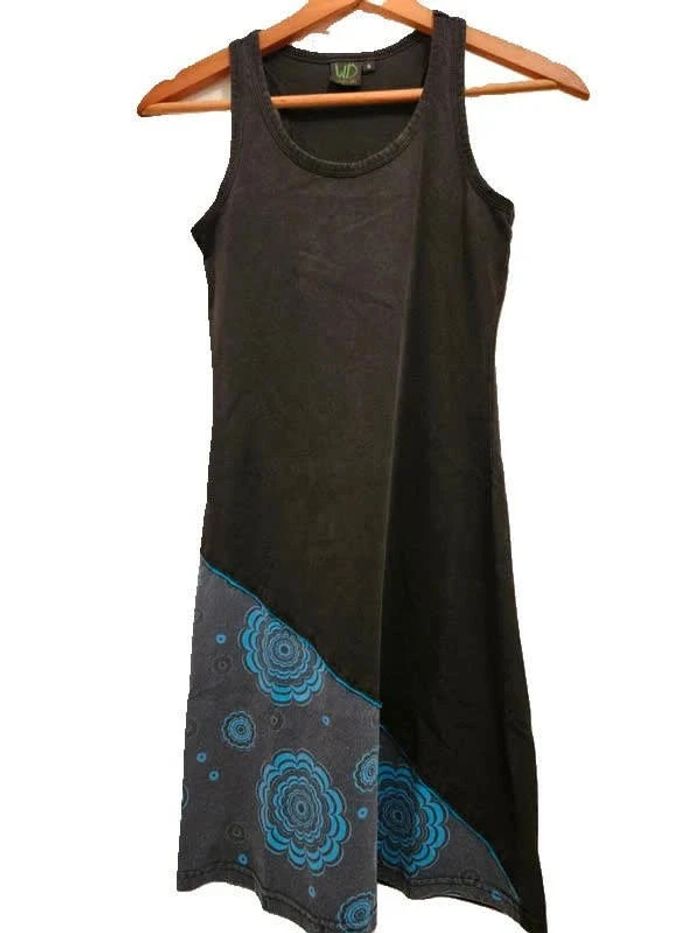 Robe Floral Bleu et Noir - 36/S - photo numéro 3