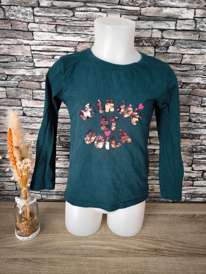 🩵 Joli t-shirt ML TAO bleu canard en 5 ans 🩵