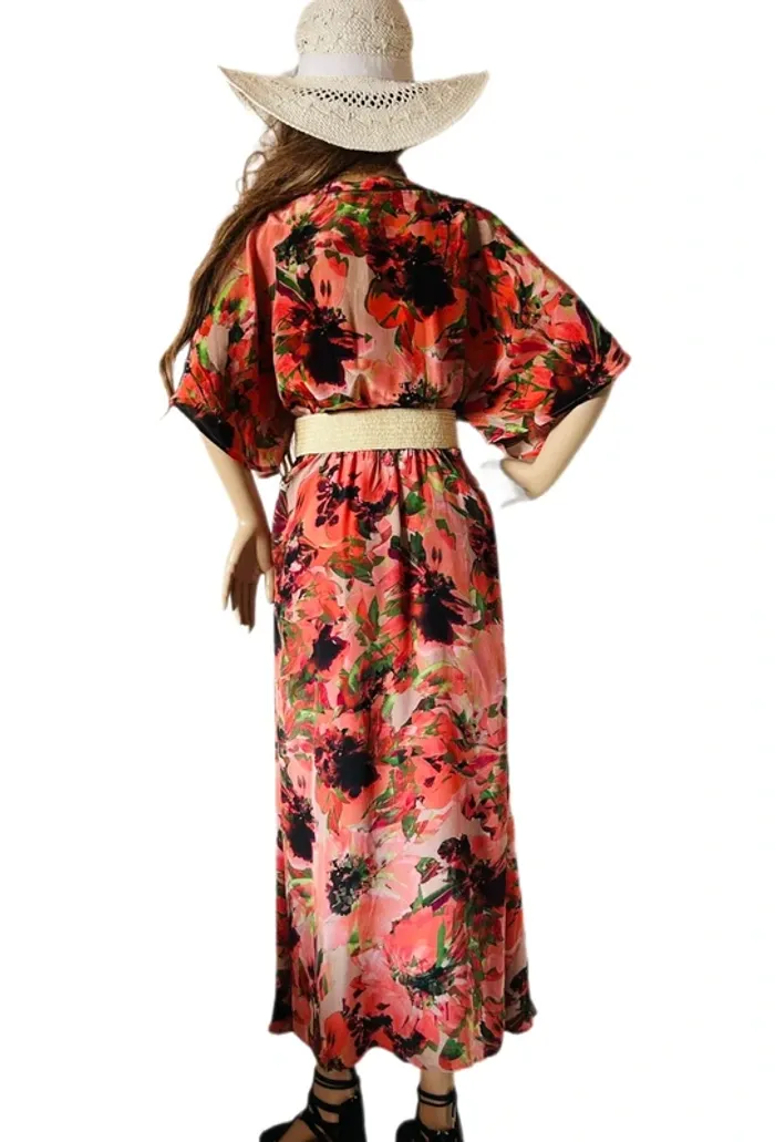 🌺🌿Robe longue bohème 38/40 Cream CREliza Peach Flower boho maxi dress🌿🌺 - photo numéro 14