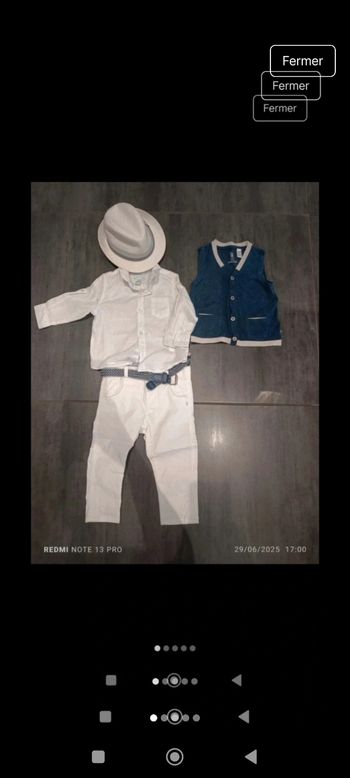 Ensemble cérémonie enfant en 12 mois