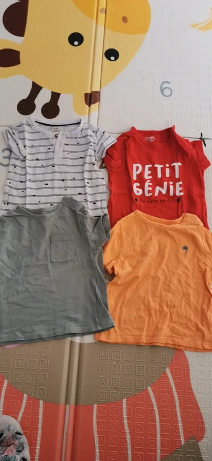Lot 4 tee shirt 12 mois