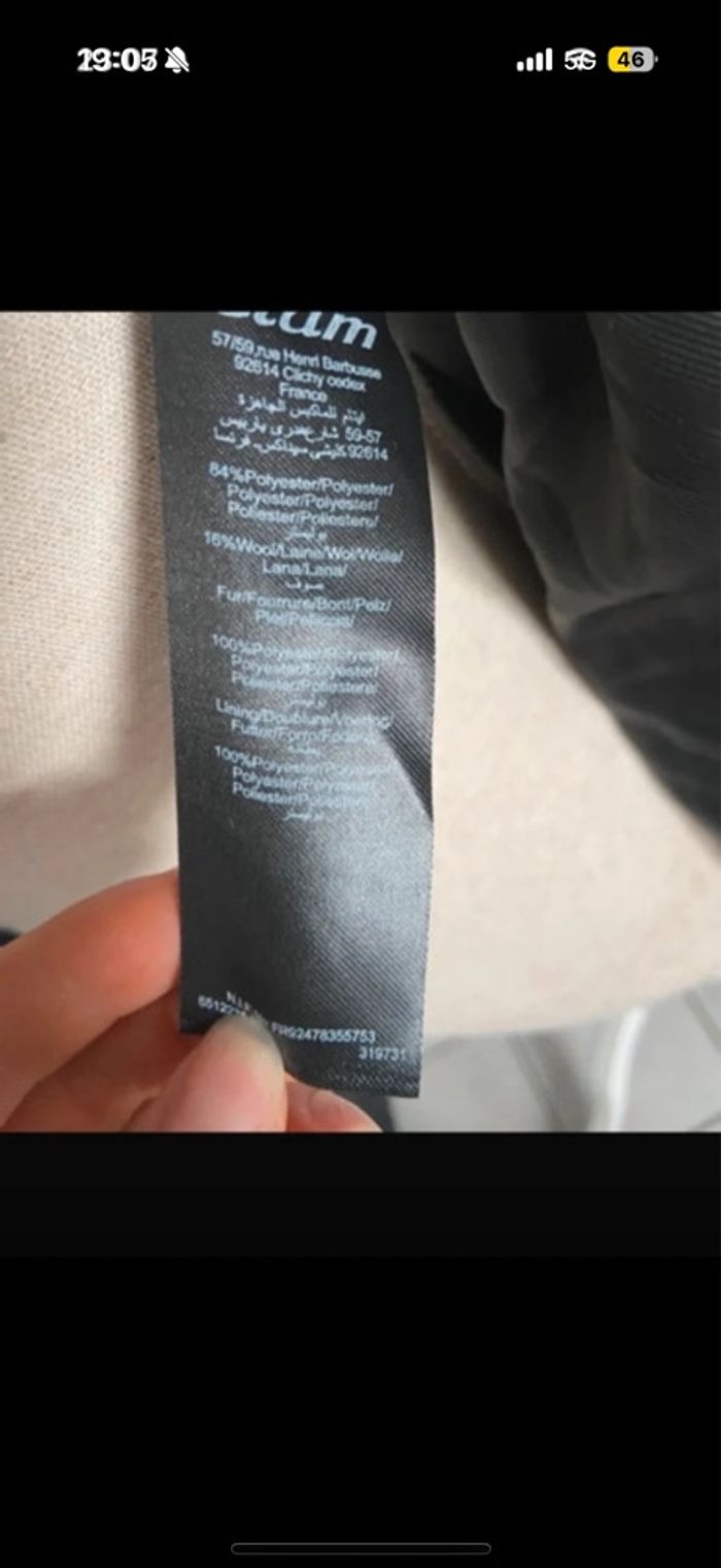 Manteau long noir col fourrure - photo numéro 6