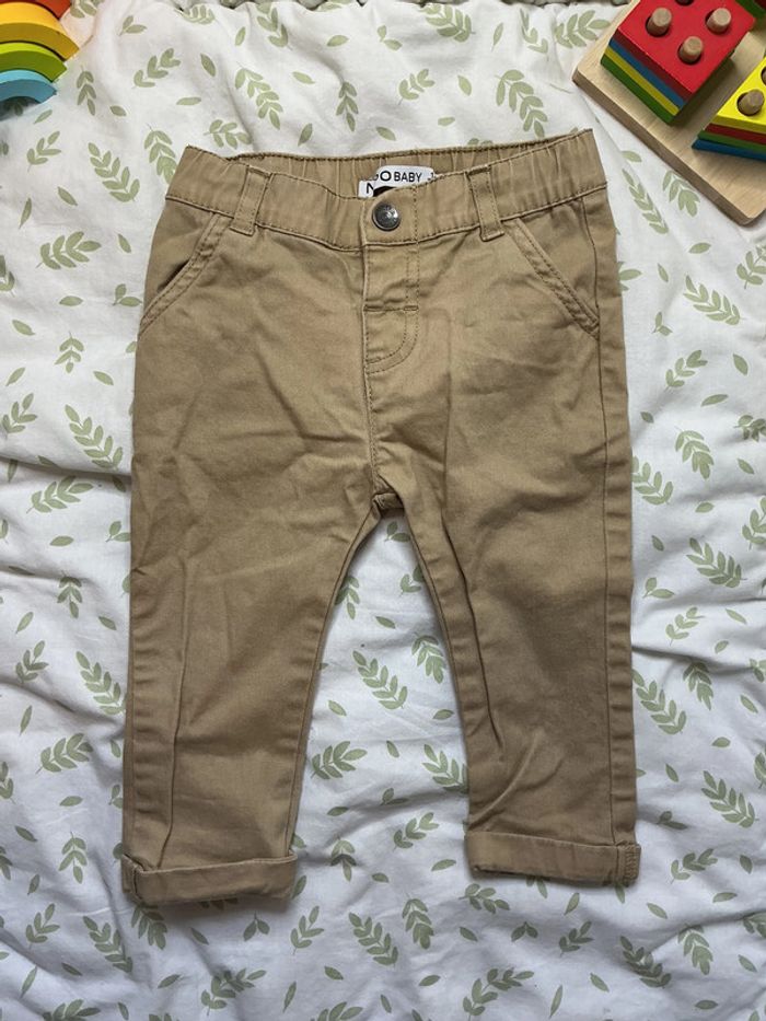 pantalon beige taille réglable 12 mois npo - photo numéro 3