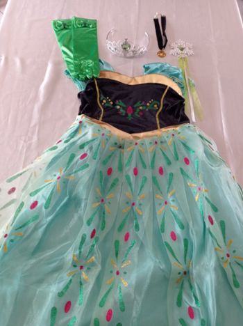 Déguisement robe princesse Anna verte 5-6ans