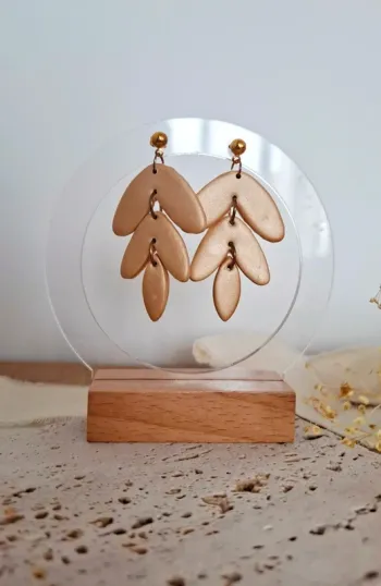 🌾 Brume sablée – Boucles d’oreilles boho chic - création unique fait main