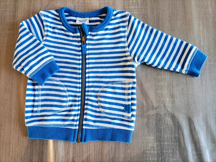 Gilet zippé rayé TAO 3 mois