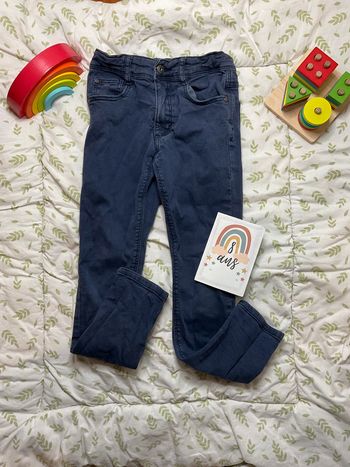pantalon skinny bleu marine tape à l'oeil 8 ans taille réglable