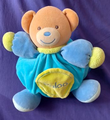 Doudou peluche ours patapouf bleu - Kaloo