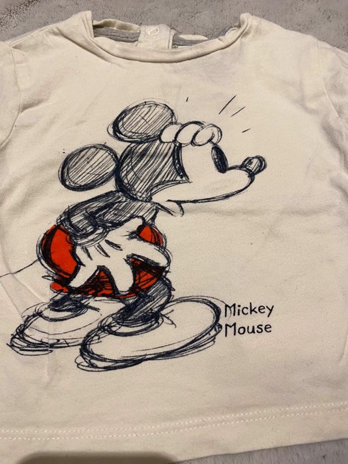T-shirt manches longues Mickey Disney 12 mois - photo numéro 2