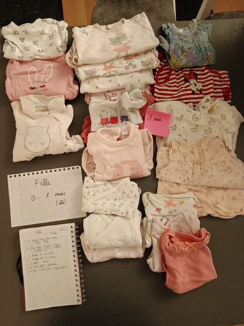 Lot vêtements bébé fille Naissance/1 mois (été)