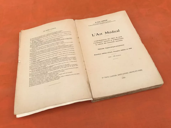 Dr Paul Carton L' Art Médical (1943) L' individualisme des règles de santé L' orientation sanitaire - photo numéro 9