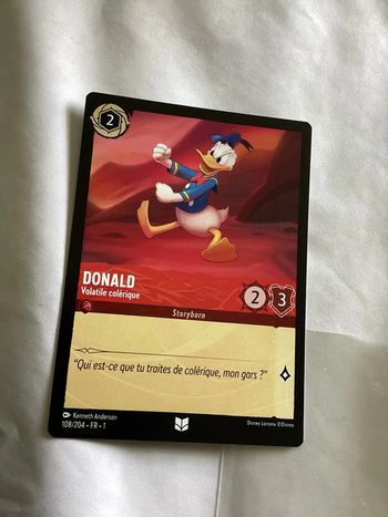 carte disney ravensburger lorcana FR donald storyborn 108/204.FR.1  Non foil première édition